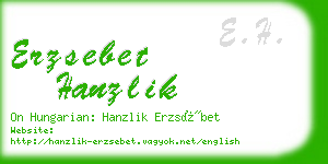 erzsebet hanzlik business card